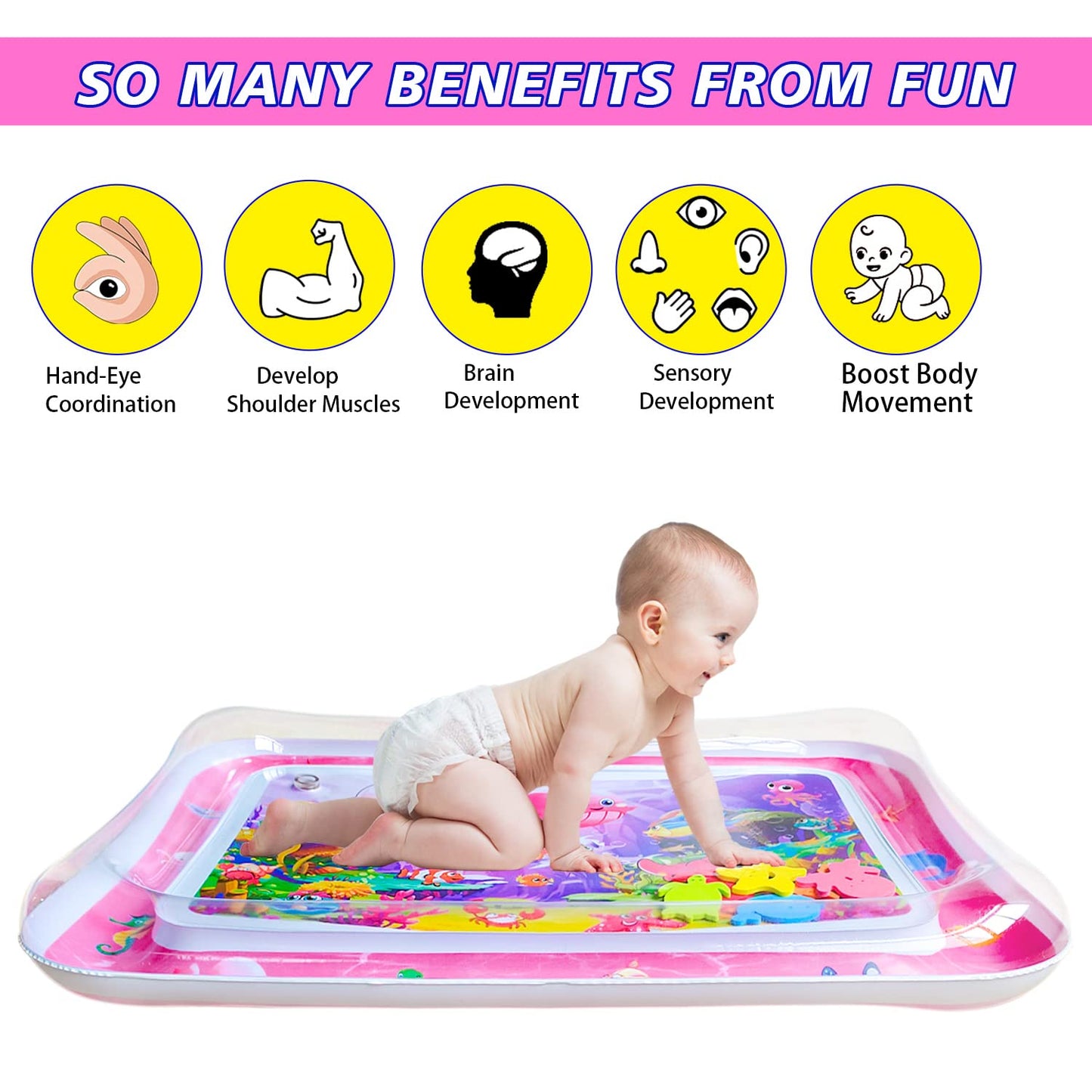 Inflatable baby water mat for muscle development