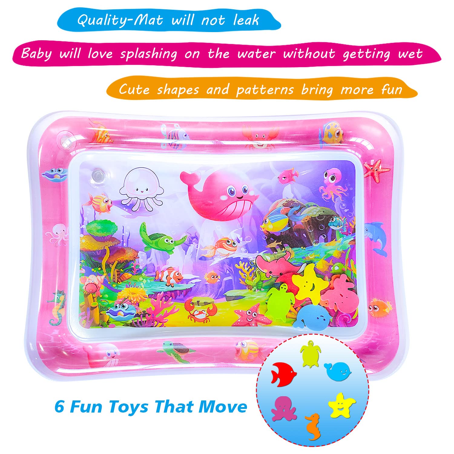 Safe BPA-free PVC water mat for infants