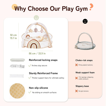 Mallify 6-in-1 activity center folded down flat as an extra large floor mat for toddler sitting and play.