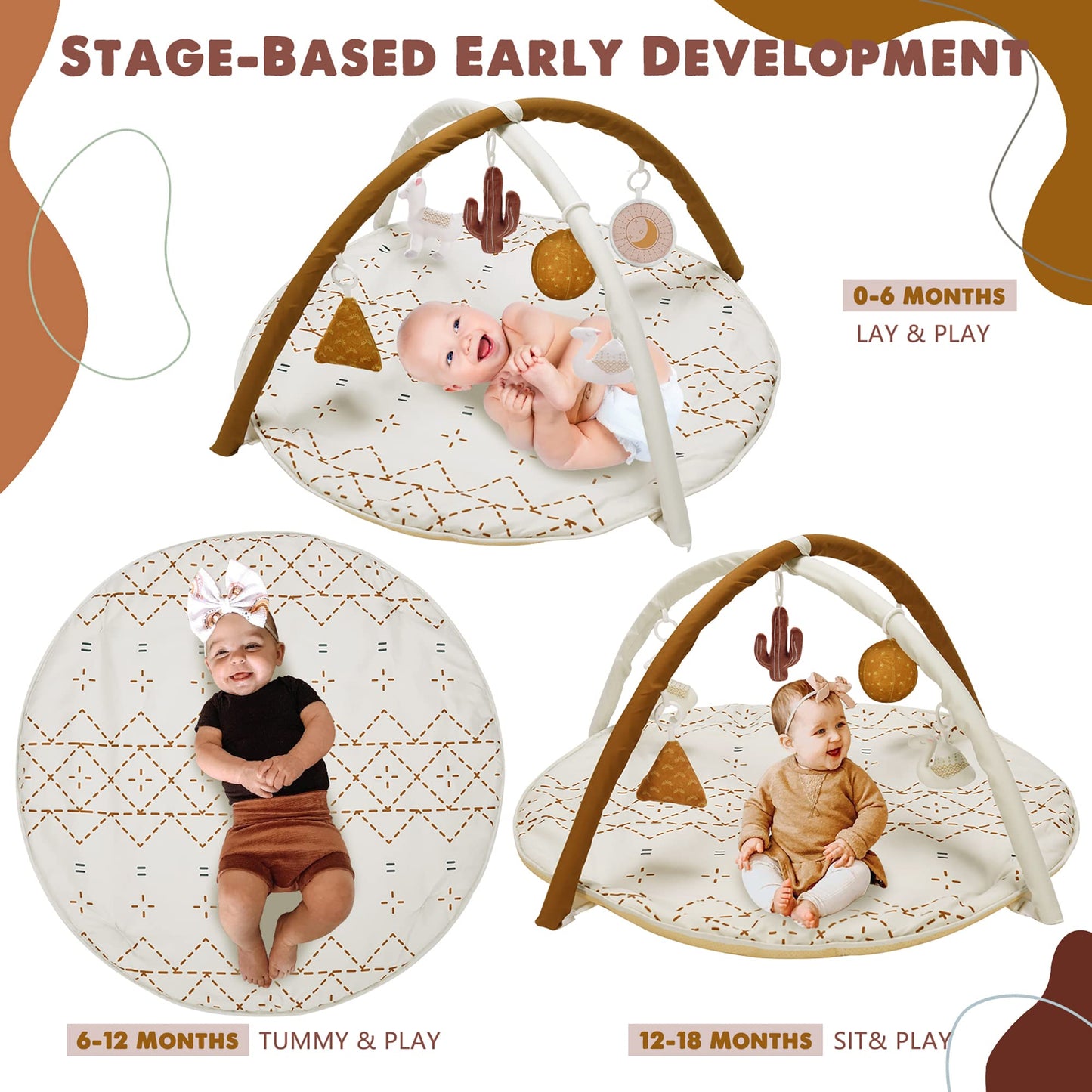 Little Dove non slip baby mat showing the protective textured backing material