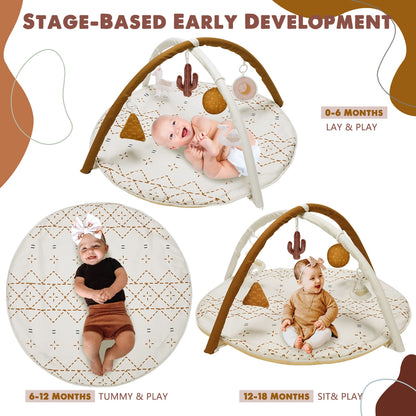 Little Dove non slip baby mat showing the protective textured backing material