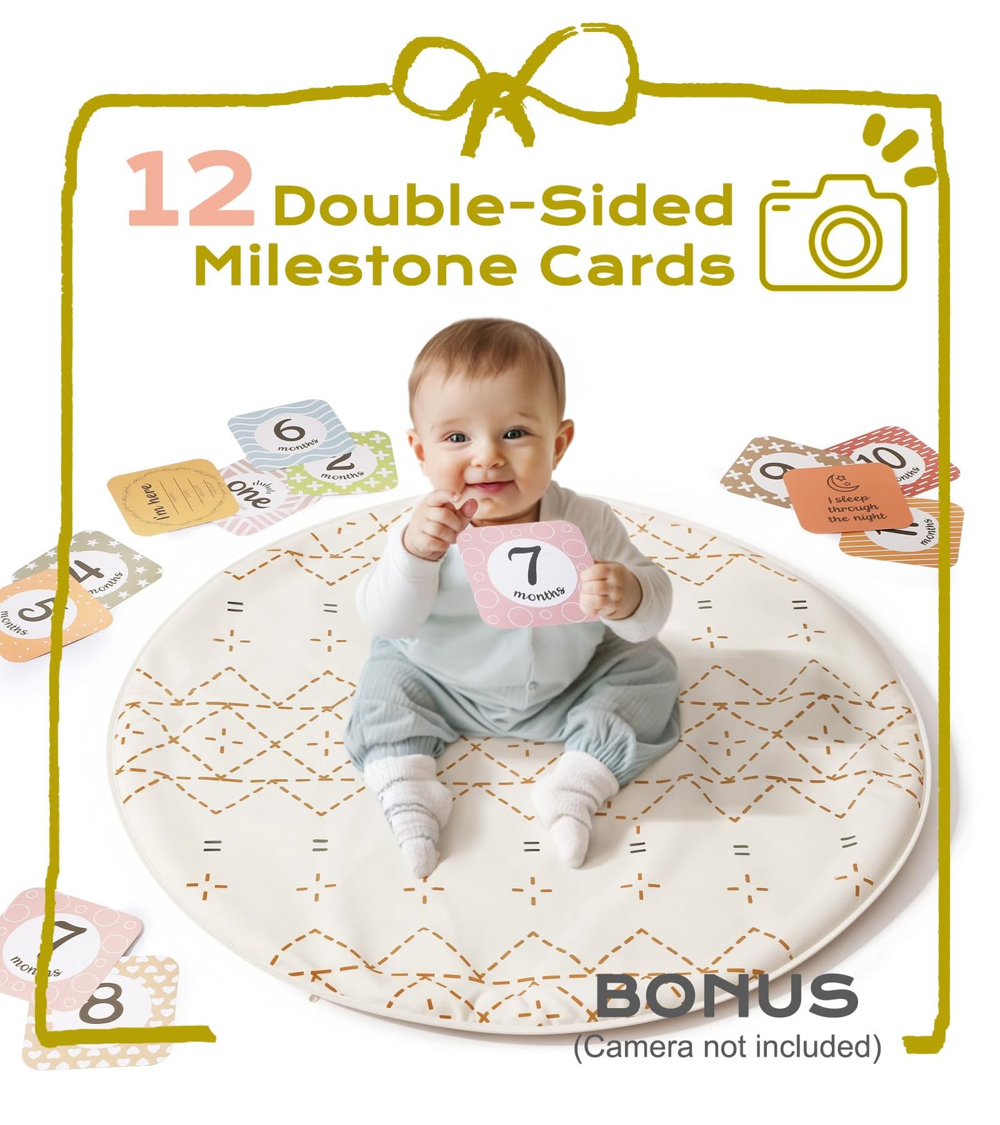 Little Dove tummy time mat with overhead arches assembled for newborn tracking play