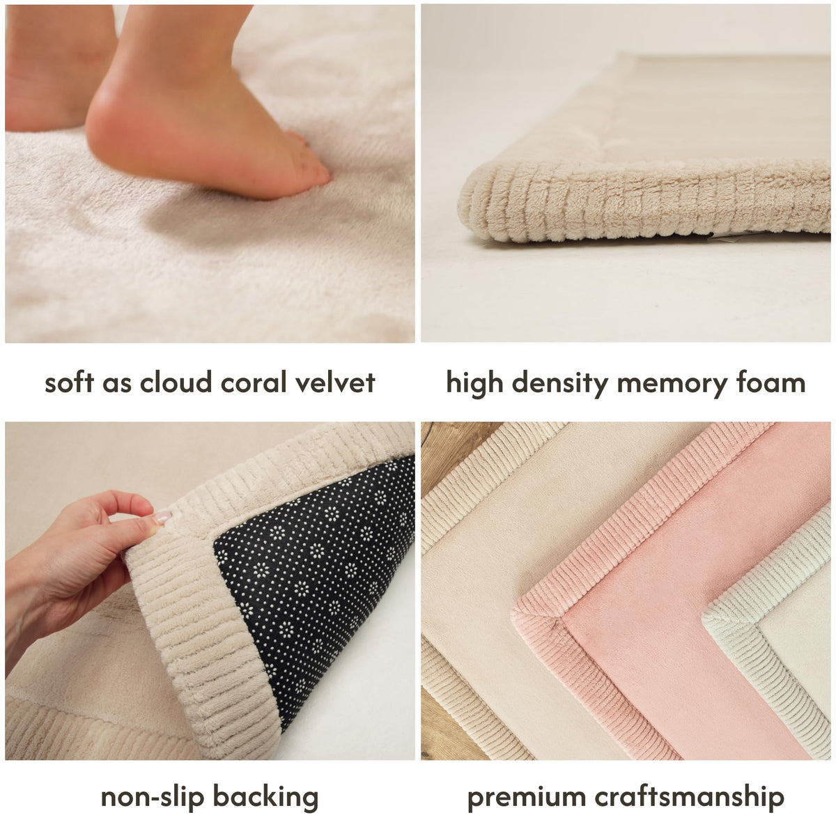 Hakuna Matte memory foam play mat non-slip backing detail