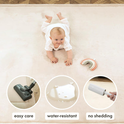 Hakuna Matte beige mat in a modern living room setting