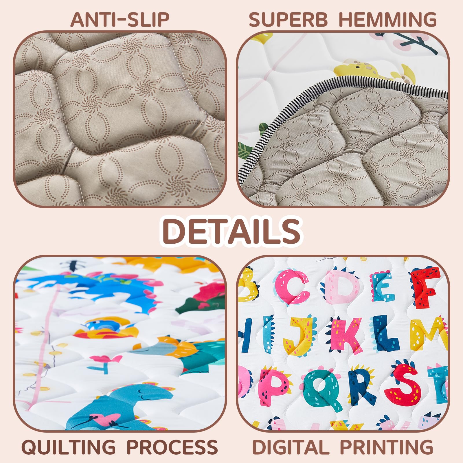 Top down view of TreeBud waterproof play mat design