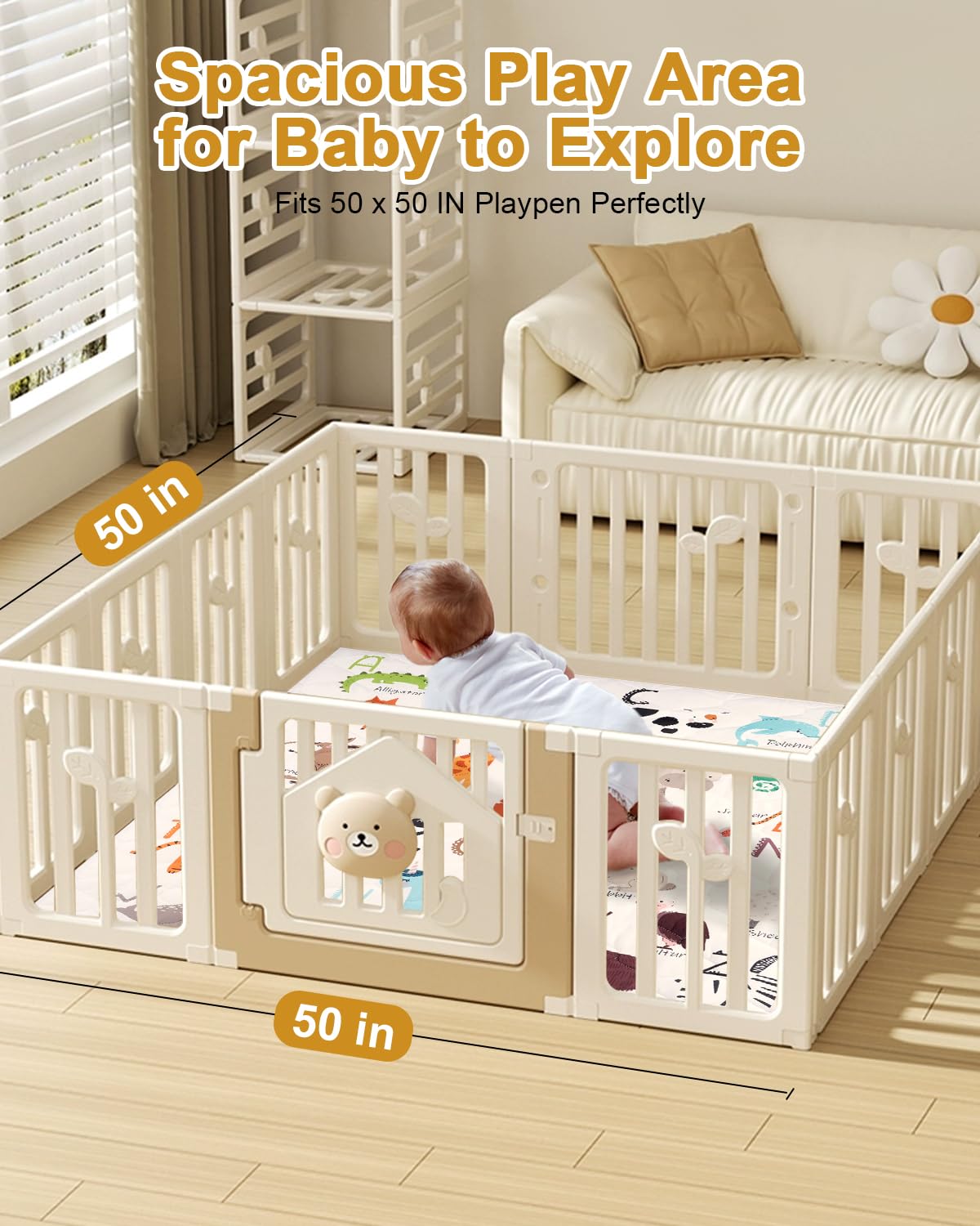 Non-slip bottom surface of Tinyharbo baby crawling mat