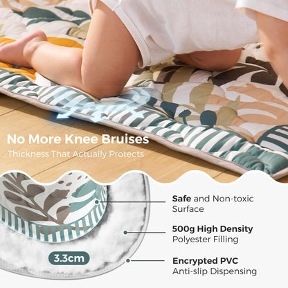 Baby using Momcozy play mat for tummy time