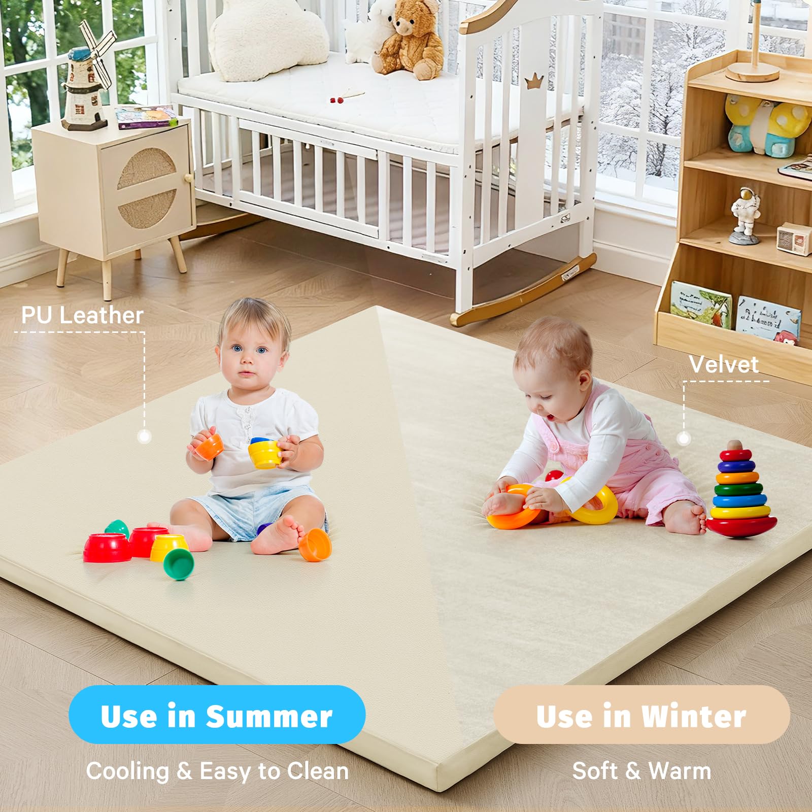 Ilpeod play mat inside nursery playpen setup