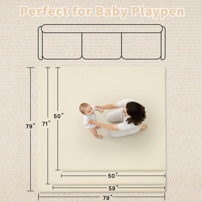 Infant performing tummy time on beige memory foam mat