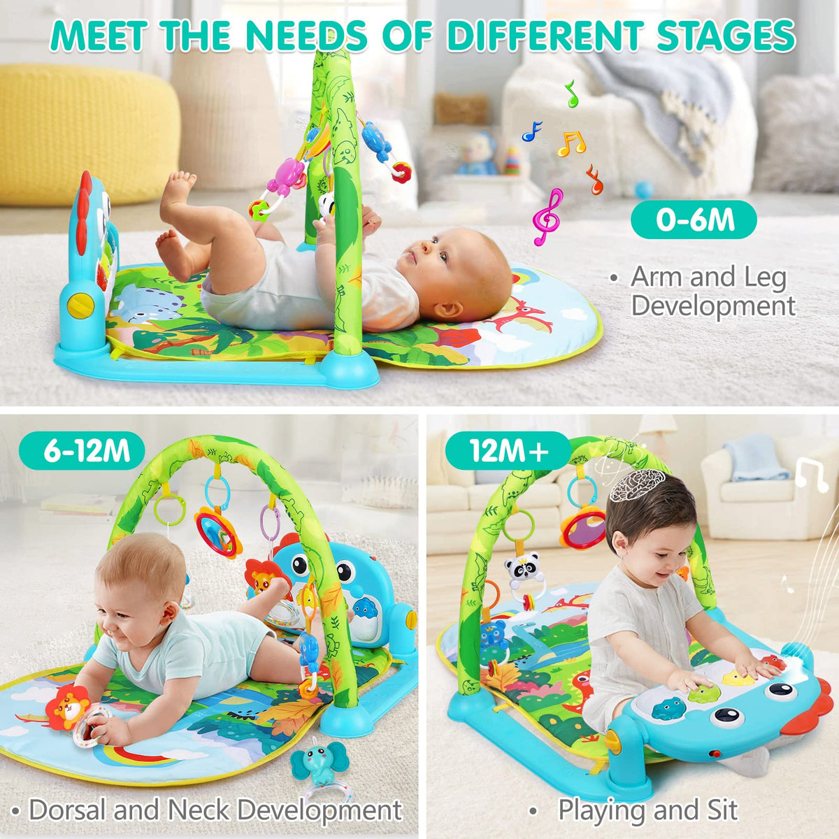 Umiku newborn developmental toy mat with chew toys