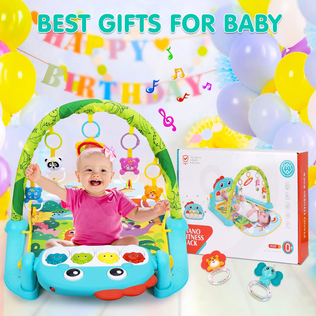 Umiku baby play mat colorful sensory toys angle