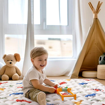 Close up of soft microfiber fabric on baby play mat