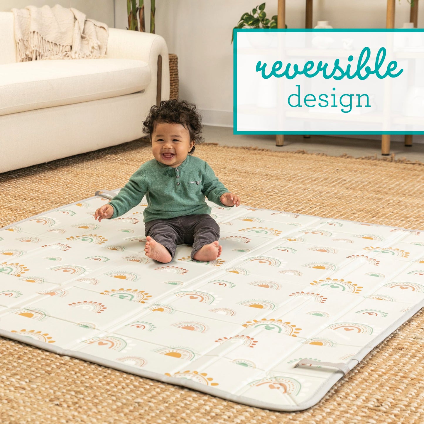Baby using Infantino mat for tummy time activity
