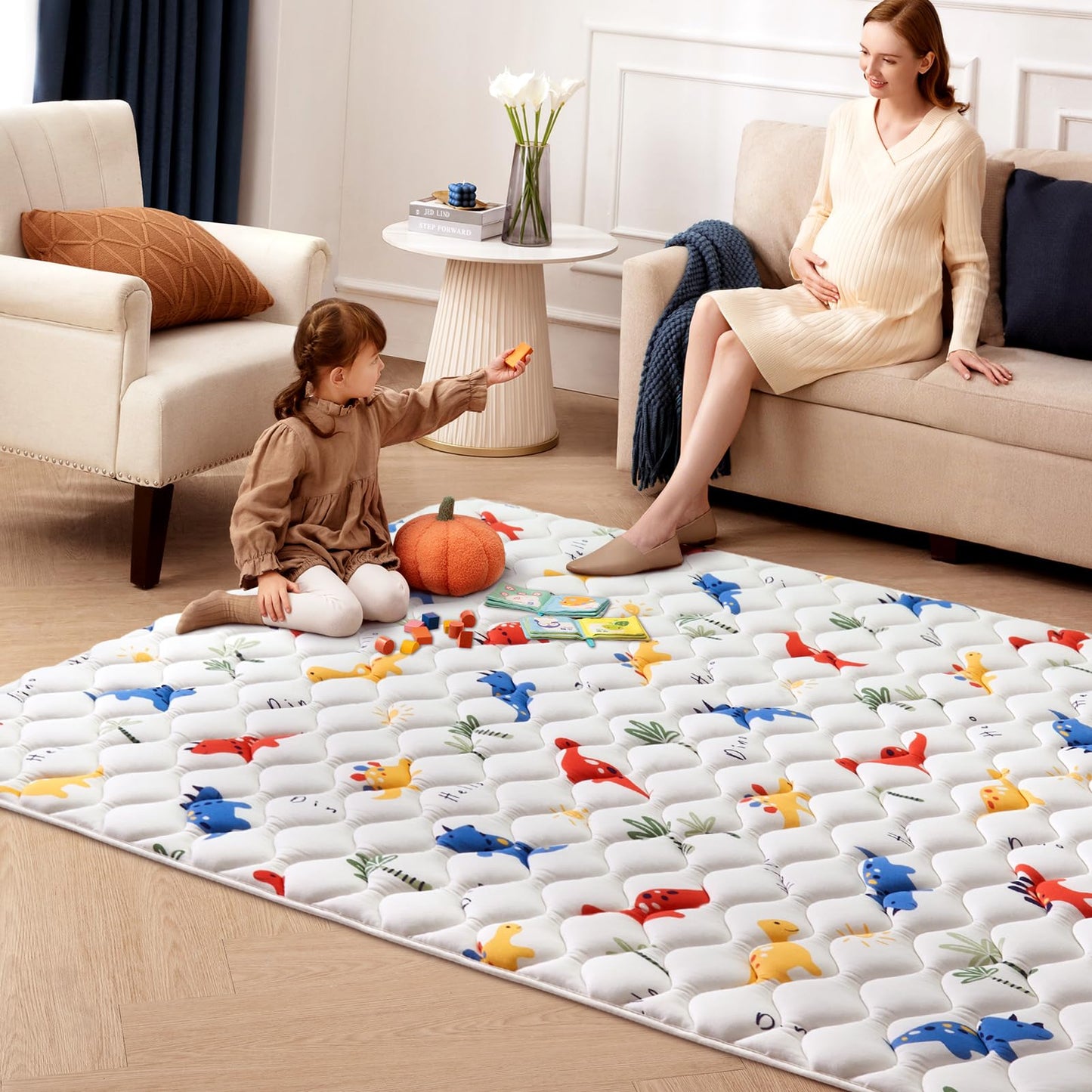 Vividvibebearpas play mat in a modern living room setup