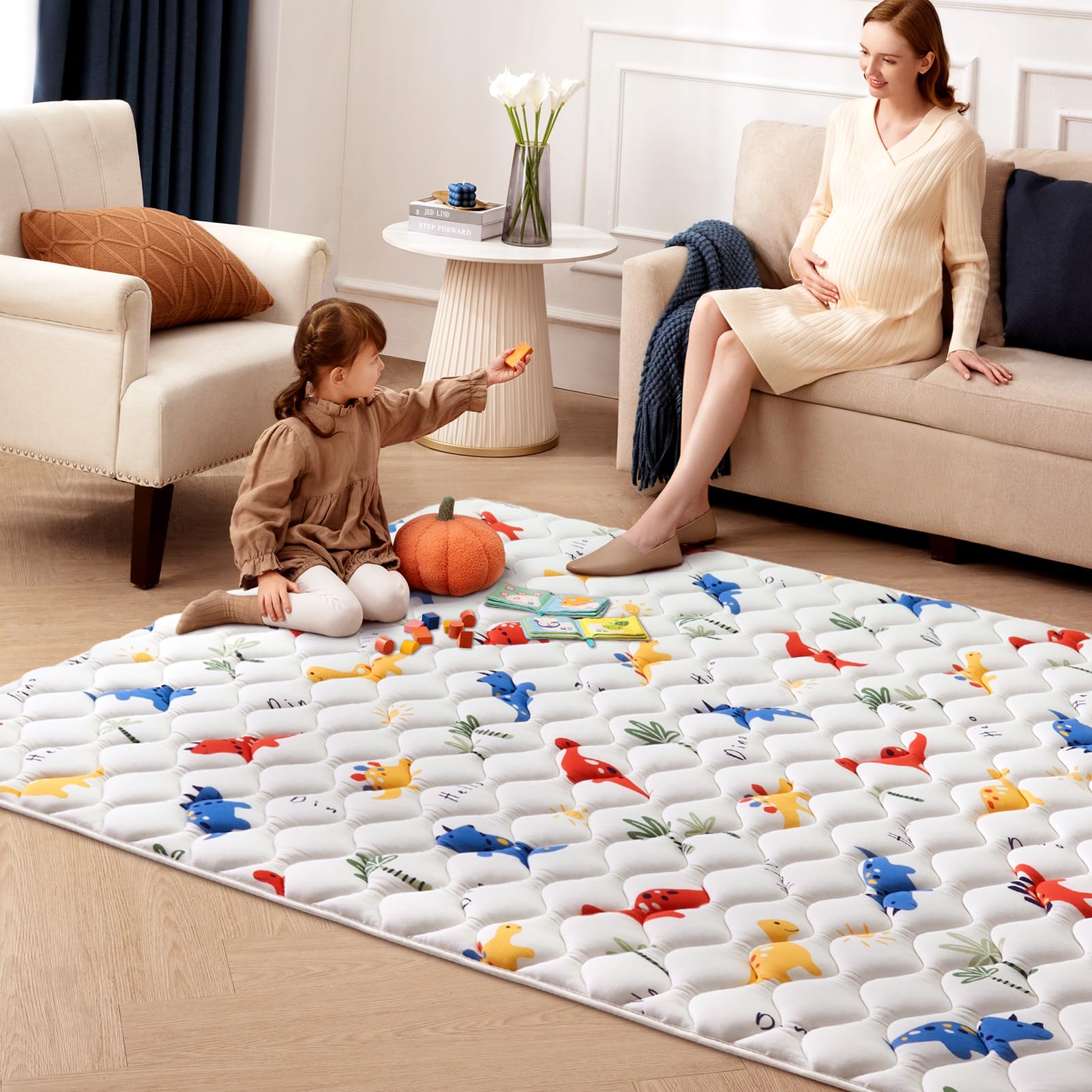 Vividvibebearpas play mat in a modern living room setup