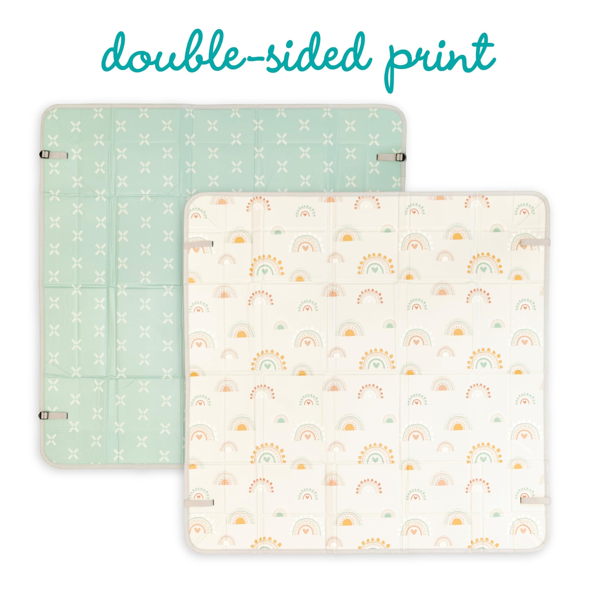 Infantino play mat folded partially for storage demonstration