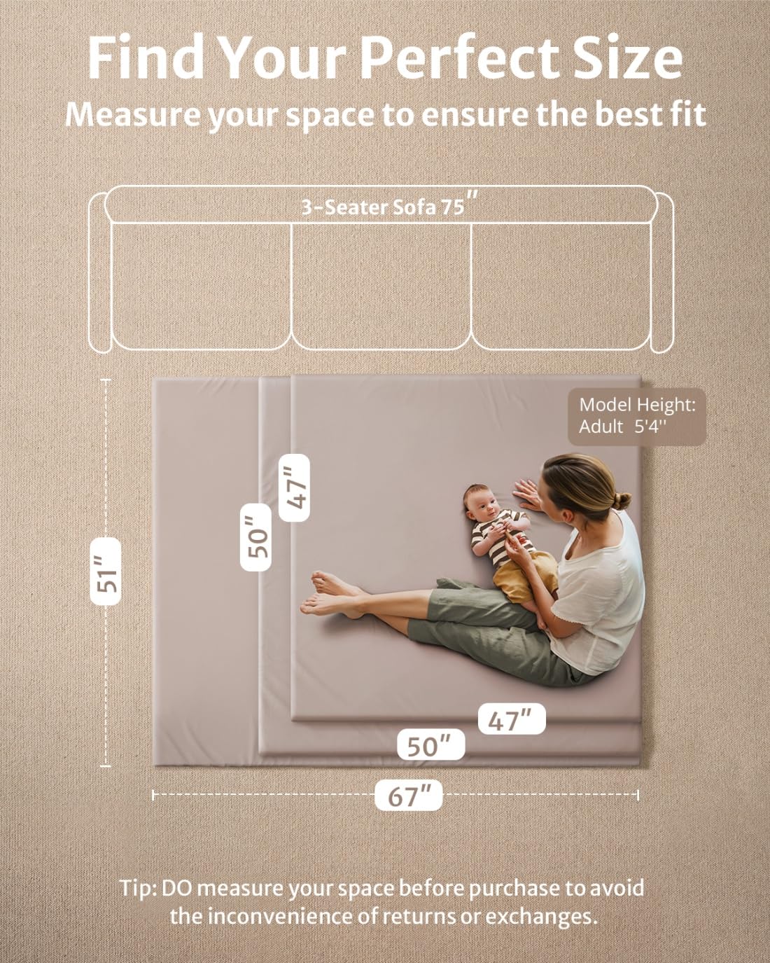 Waterproof baby play mat surface texture close up