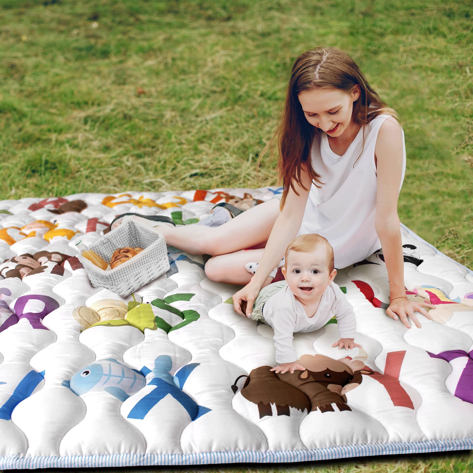 Machine washing a Beavtaens baby play mat in a laundry machine