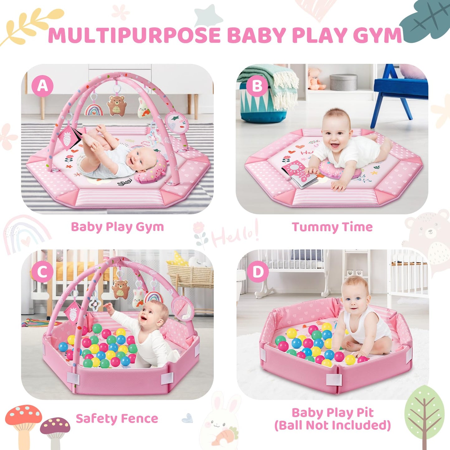 Jyusmile baby gym converted into a ball pit for infants