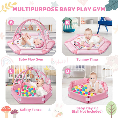 Jyusmile baby gym converted into a ball pit for infants