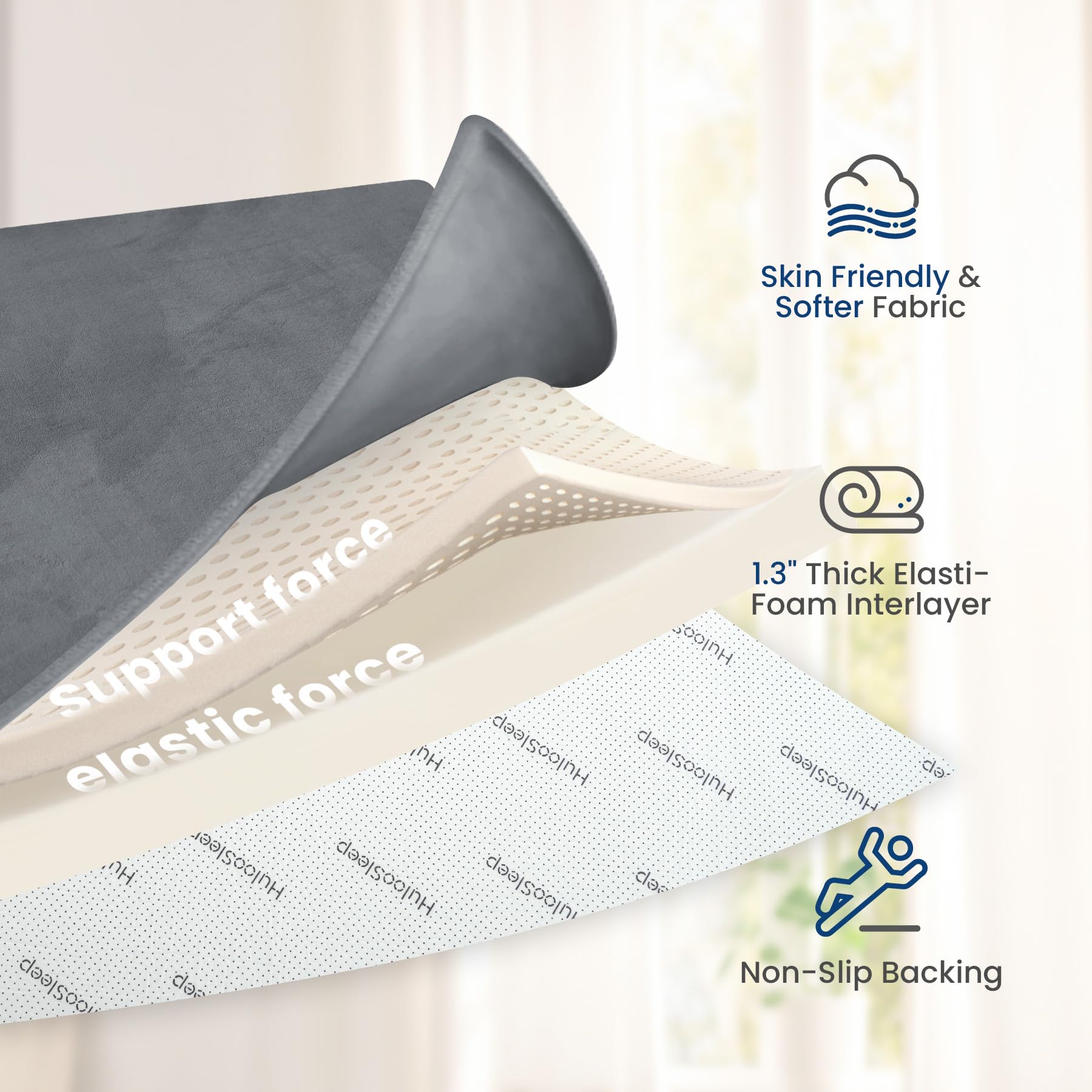 Dark grey baby play mat spread on nursery floor