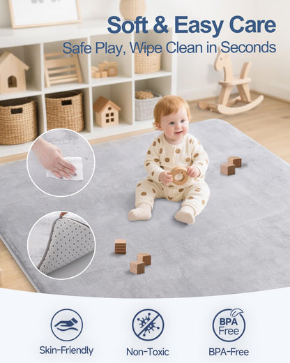 Separo baby crawling mat ultra-soft flannel surface texture