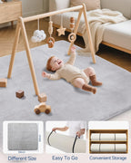 Vacuuming the flannel surface of the thick baby play area foam mat
