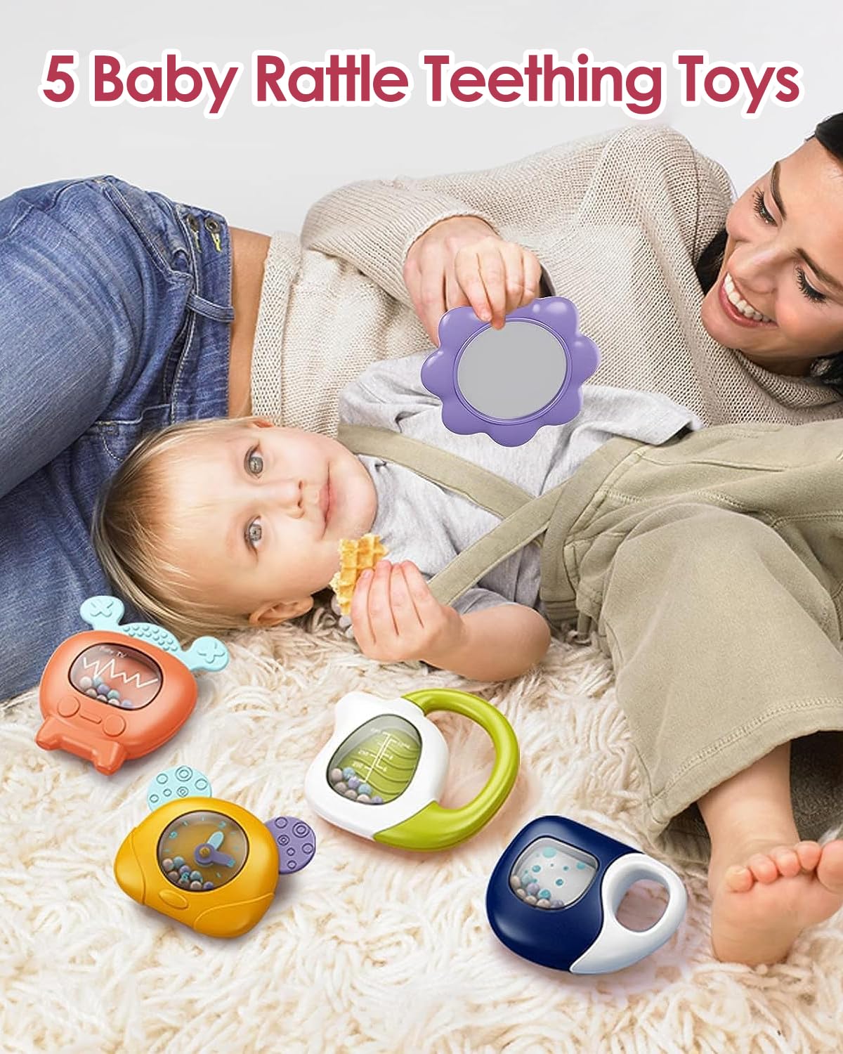 Packaging contents of the authentic imported USA dearlomum baby gym set showing all unboxing elements
