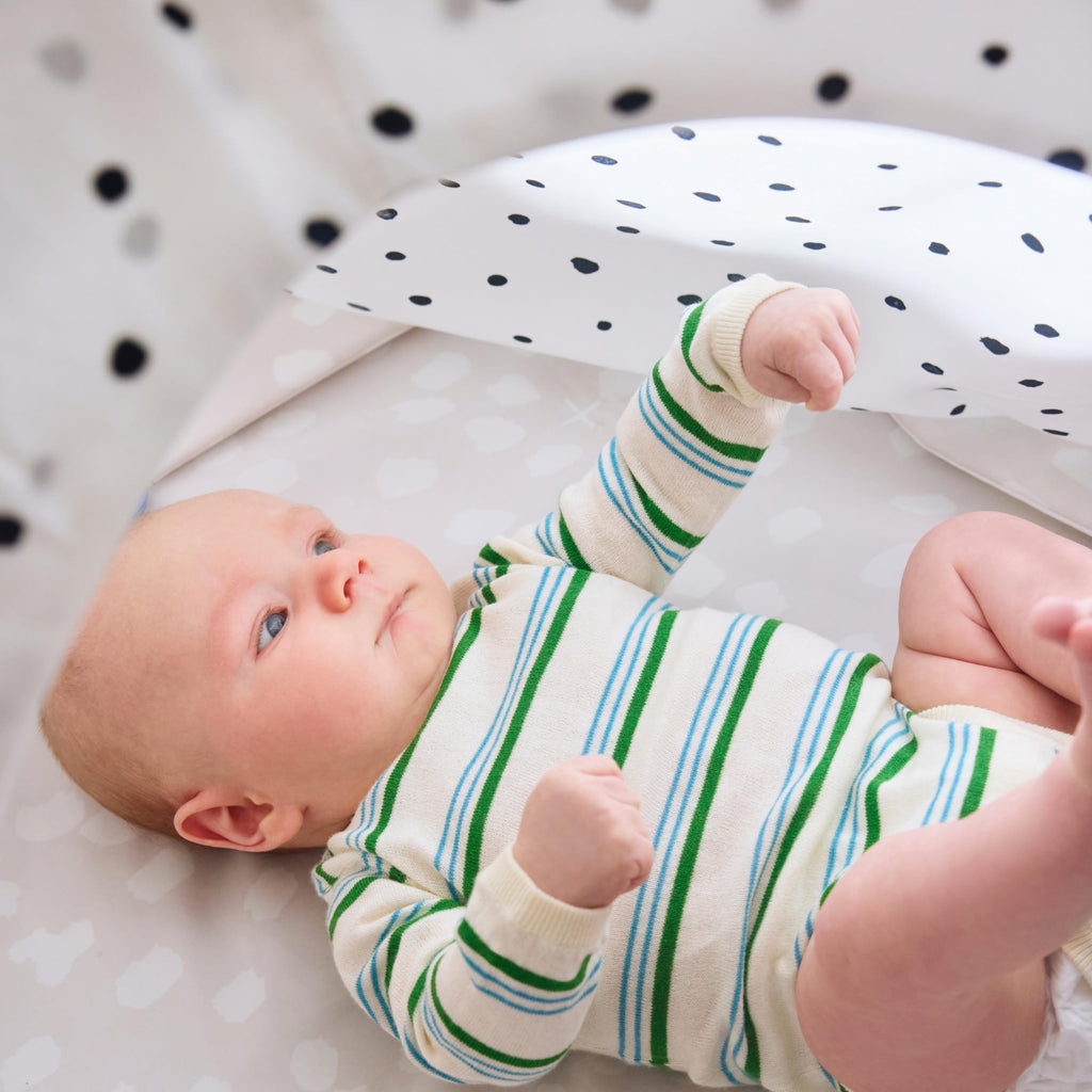 Organic cotton teether and wooden batting ring accessories