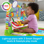 Baby engaging with tummy time and interactive toys on the playmat