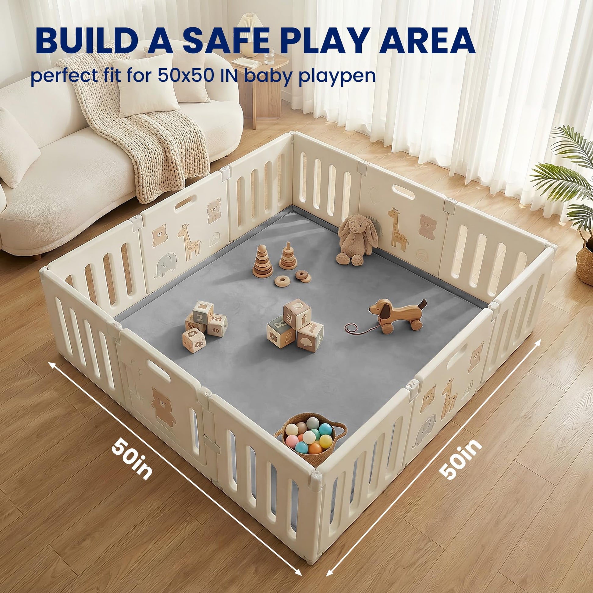 Huloo Sleep play mat inside a standard baby playpen