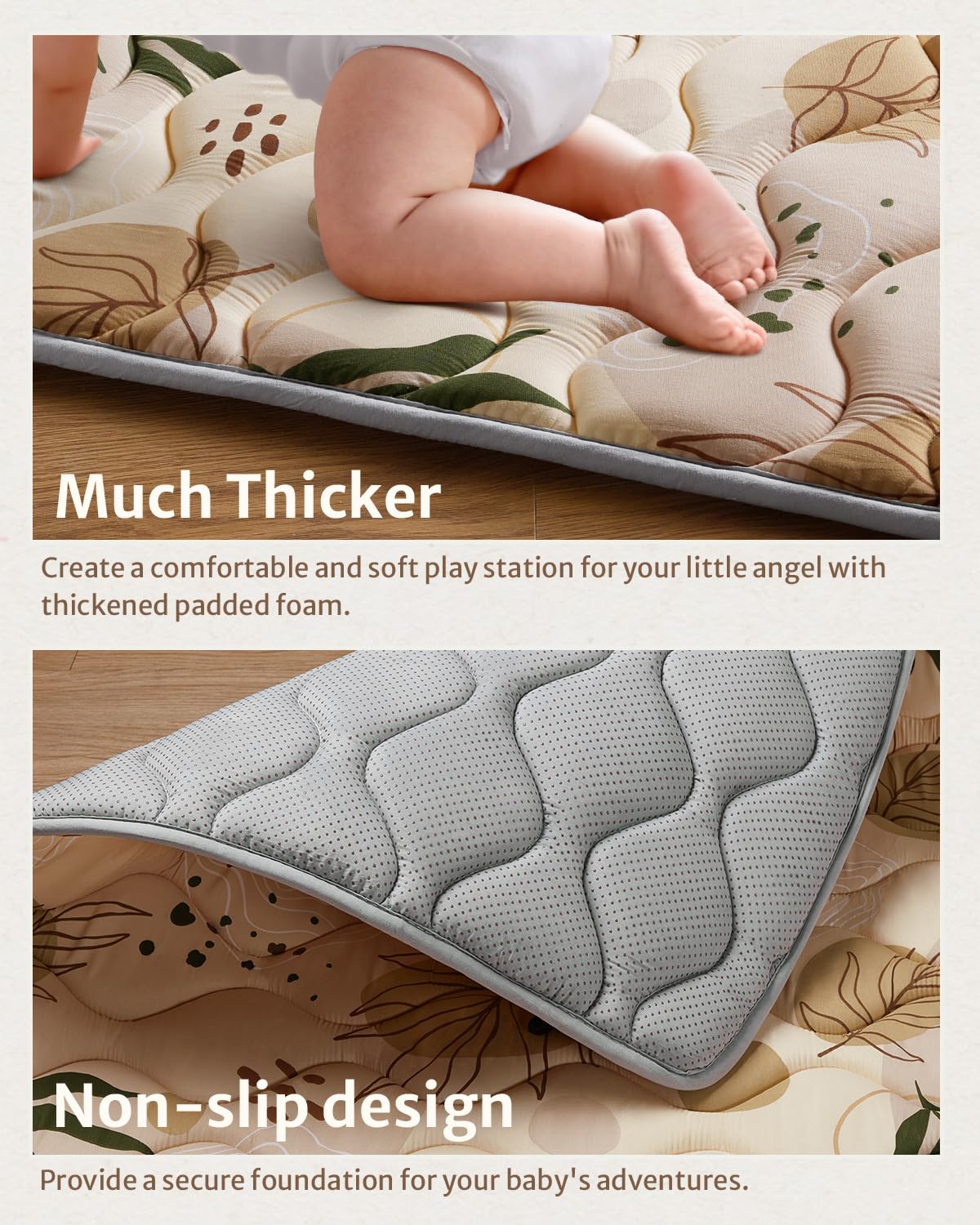 Foldable design of Blissful Diary baby play mat for storage