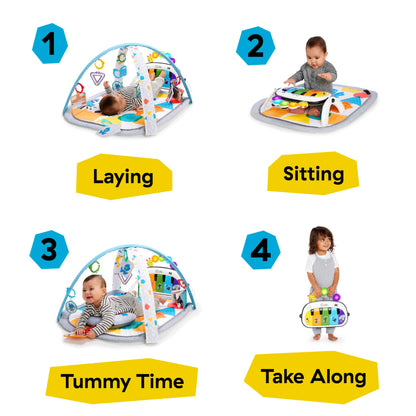 Close-up view of the detachable Baby Einstein Magic Touch piano showing keys and light-up features.