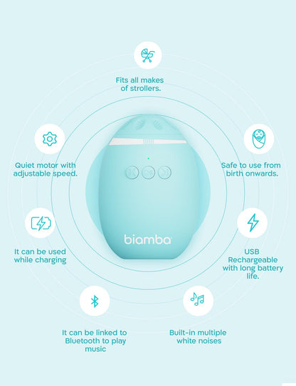 Close up of Biamba portable sound machine interface