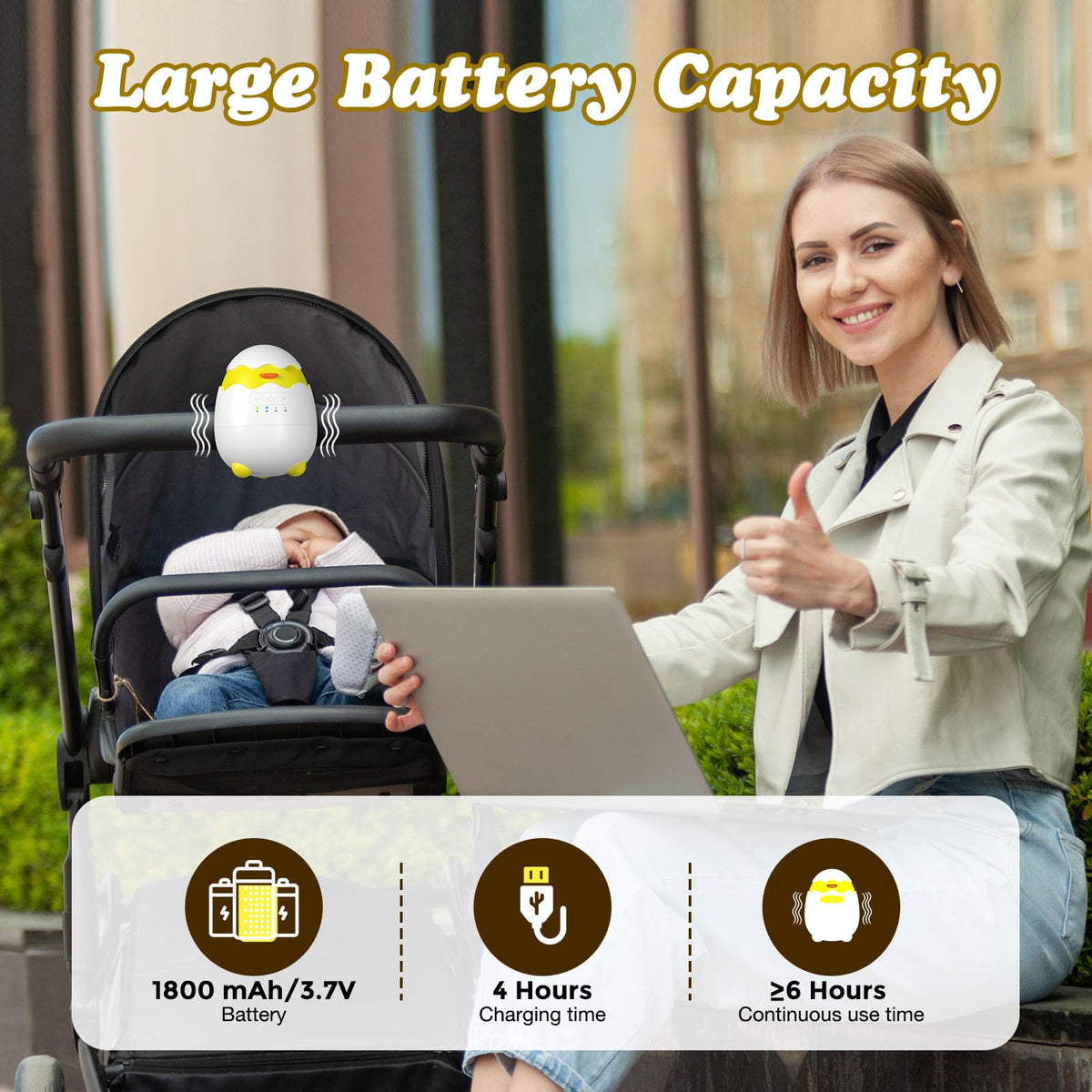 Robofun universal baby bouncer rocker USB charging port