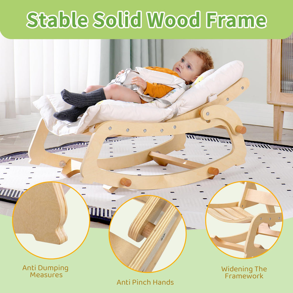 MallBest wooden rocker highlighting natural birch wood frame