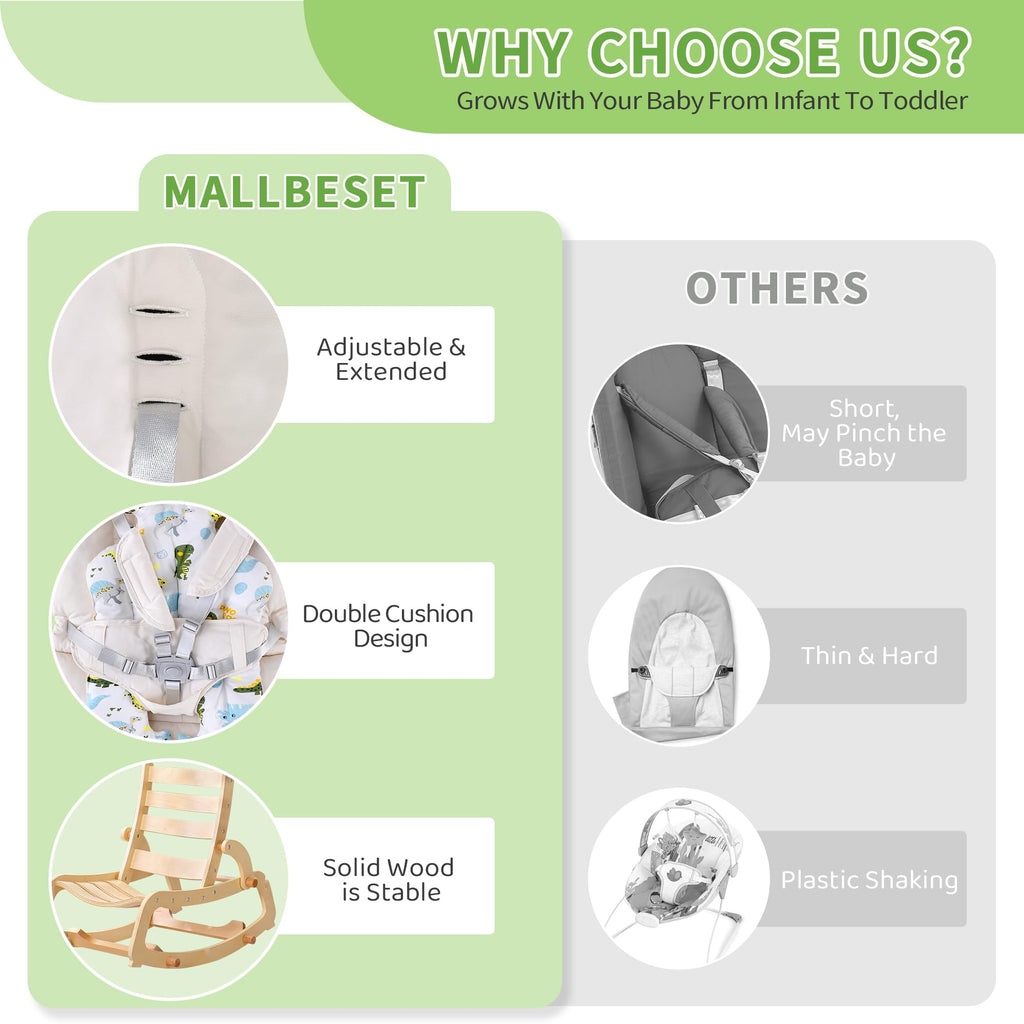 MallBest infant seat angled side view for resting mode