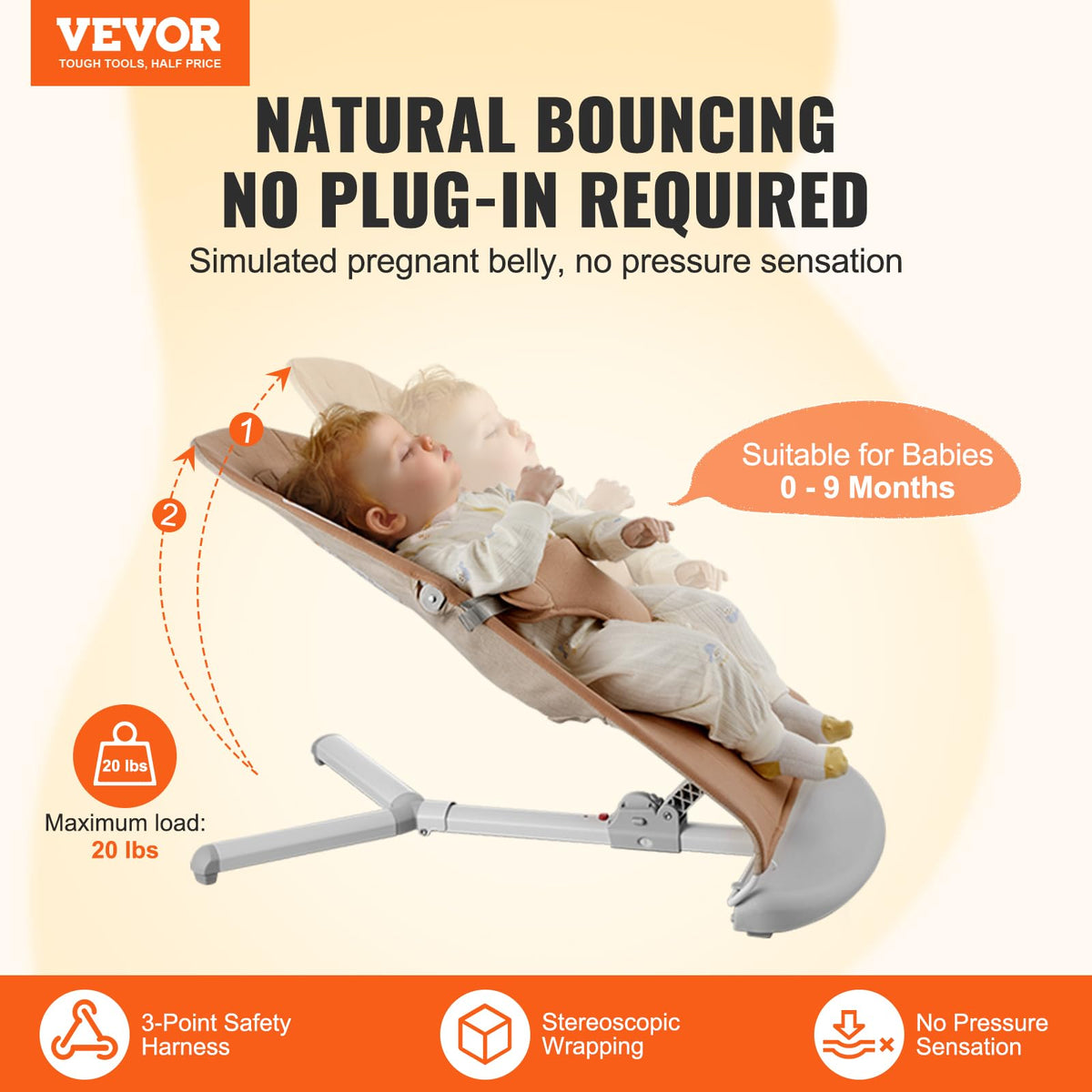 Vevor infant rocker angled side profile