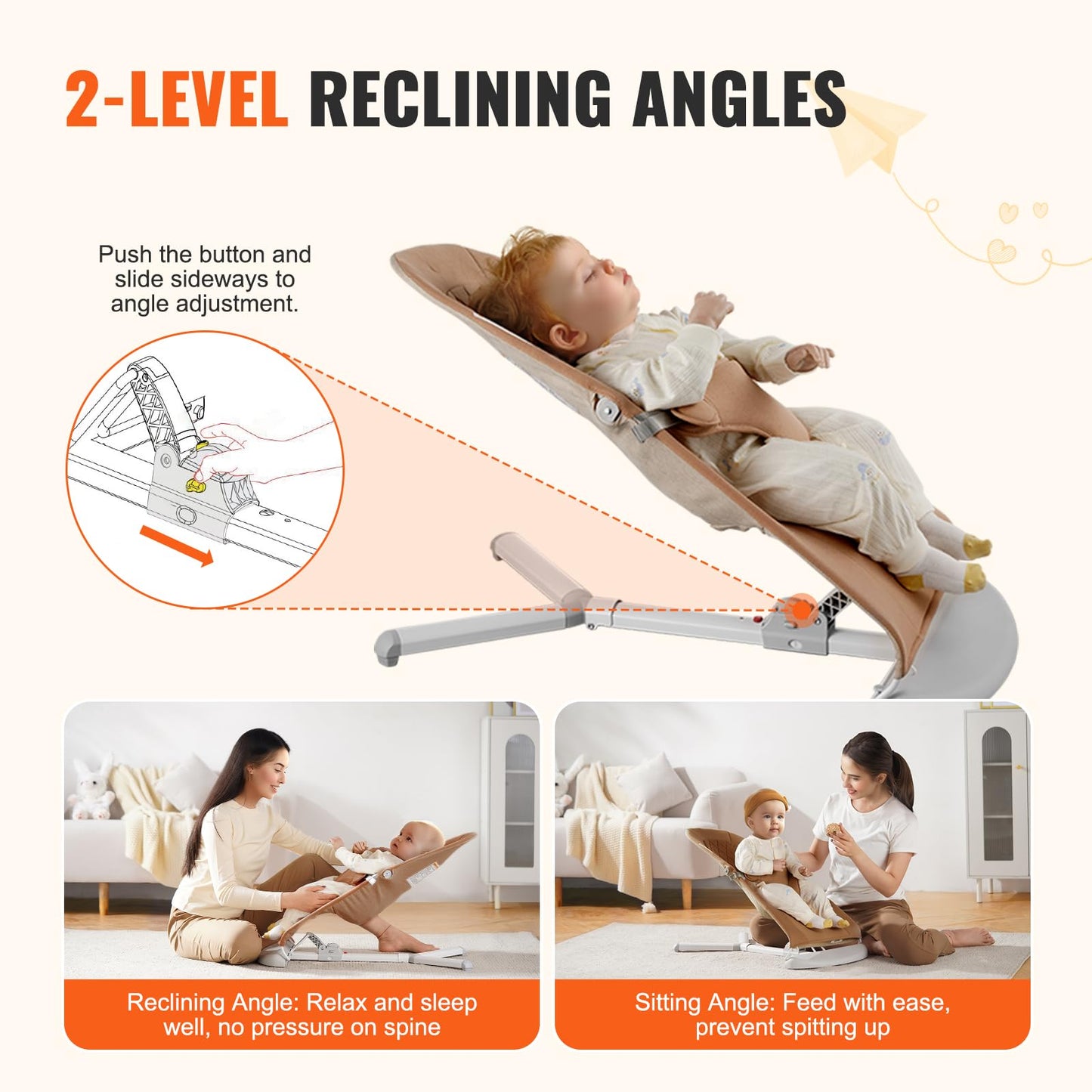 Vevor infant rocker with 3-point safety harness