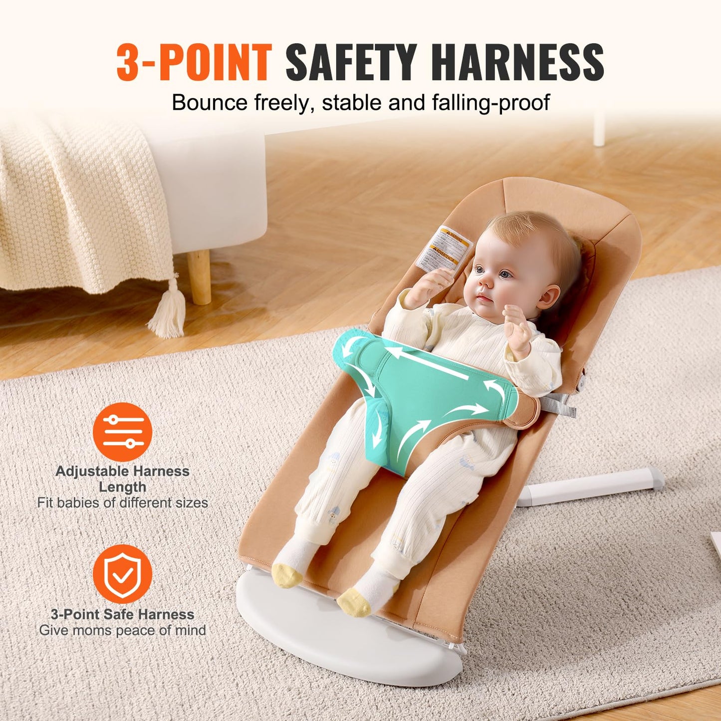 Vevor portable bouncer reclined for nap