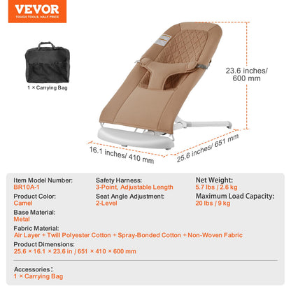 Vevor baby rocker showing breathable fabric texture