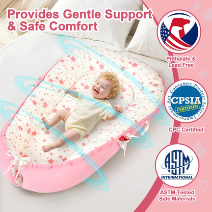 Portable infant support pad with carry handles