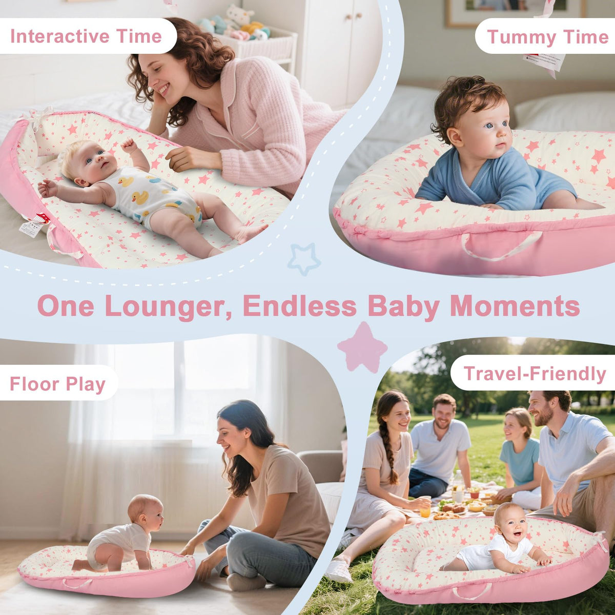 Teeaoe baby lounger full set with matching accessories