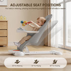 Baby bouncer chair with detachable piano footrest and toys