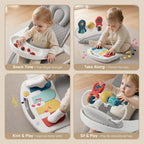 Close up of musical kick piano toy bar attachment