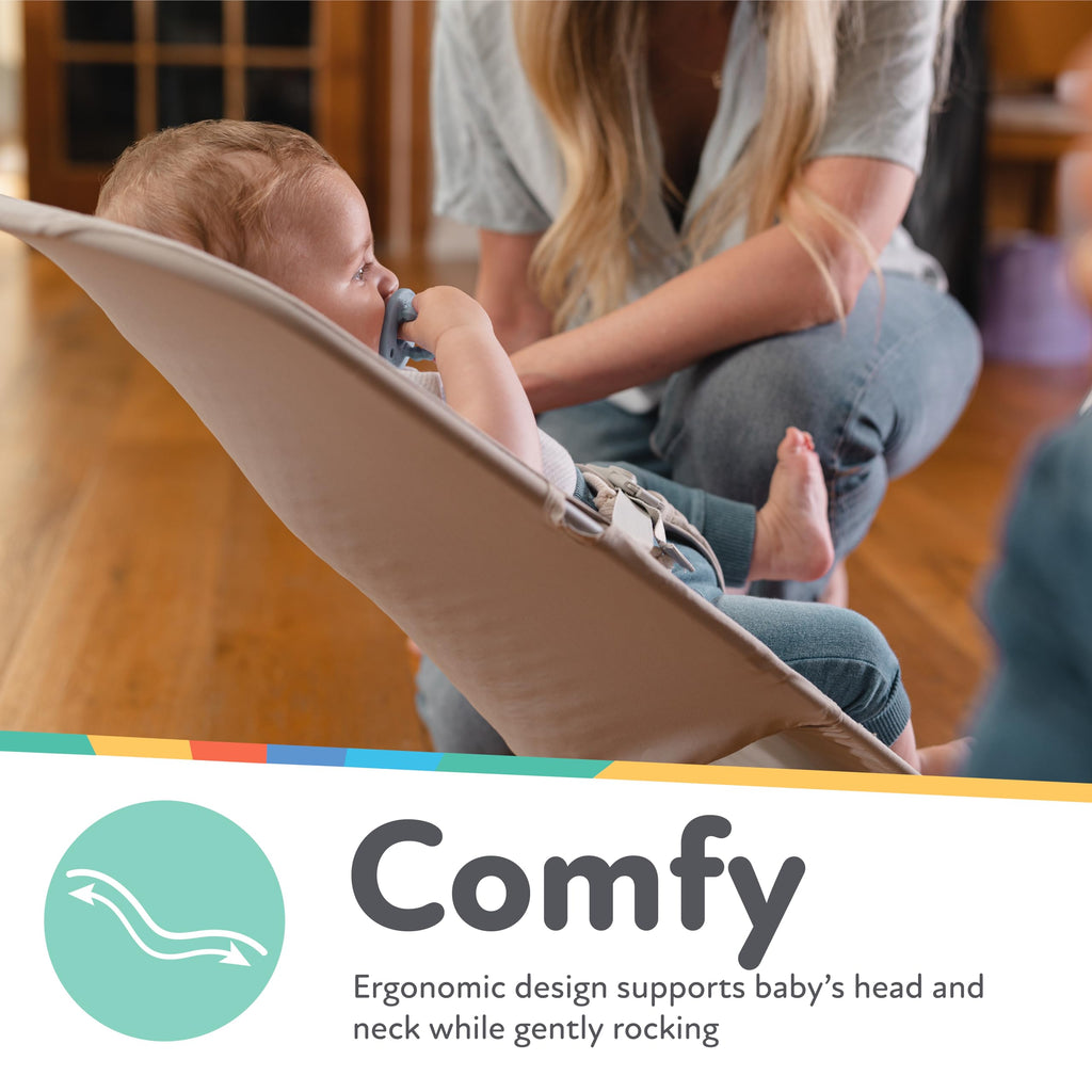 Infant seat showing digital display and sound controls