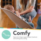 Infant seat showing digital display and sound controls