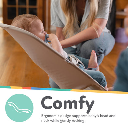 Nuby baby bouncer 3-point harness safety detail