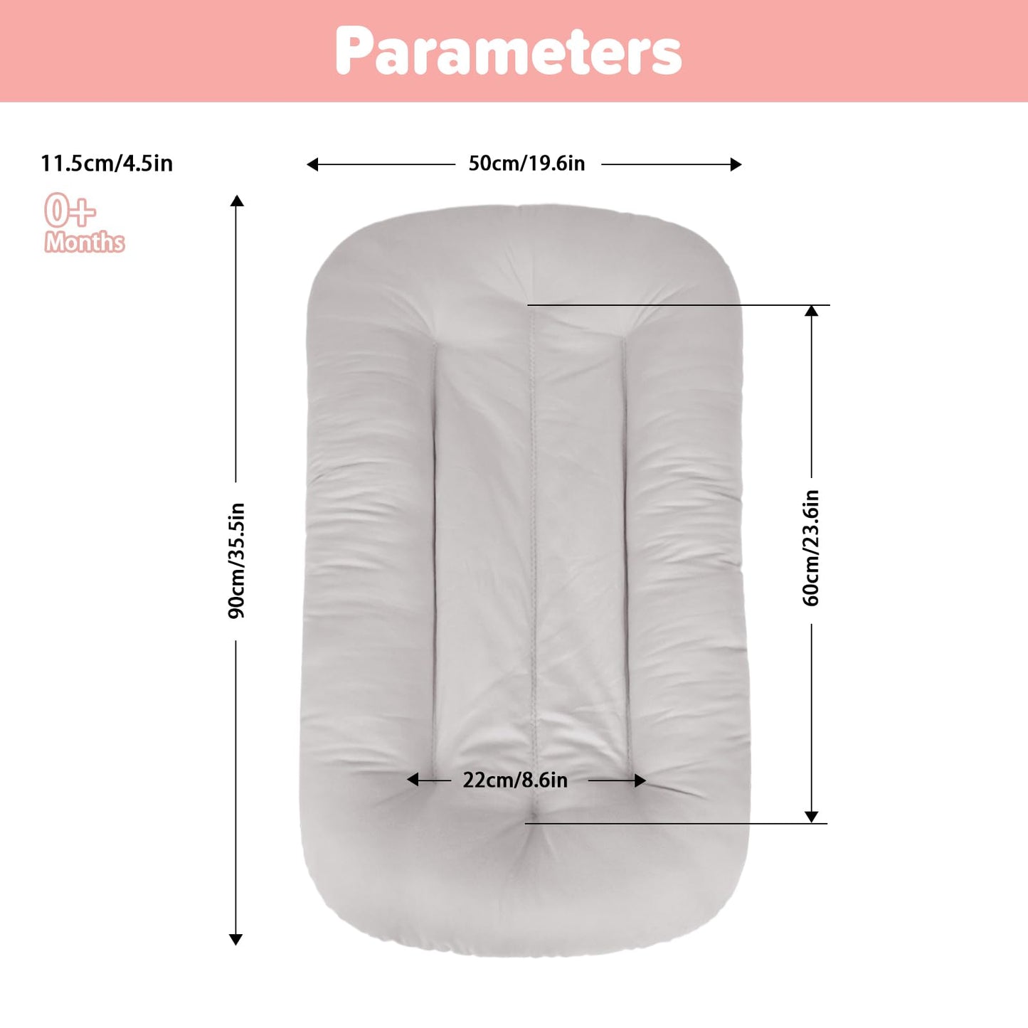 Easyforall bionic baby nest showing organic cotton material
