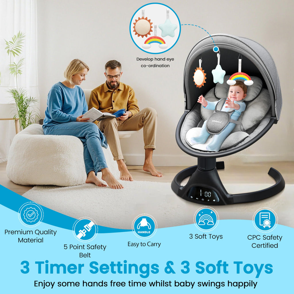 Lulabelle baby swing digital touch display panel close up